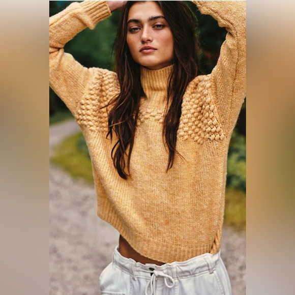 Free People Sweaters - Free People Womens Bradley Pullover Popcorn Sweater Size M Caramel